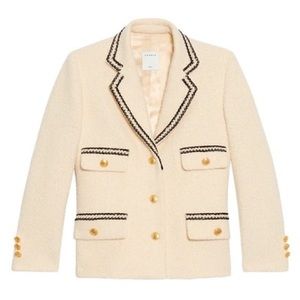 Sandro Ivory Blazer with Black Detailing